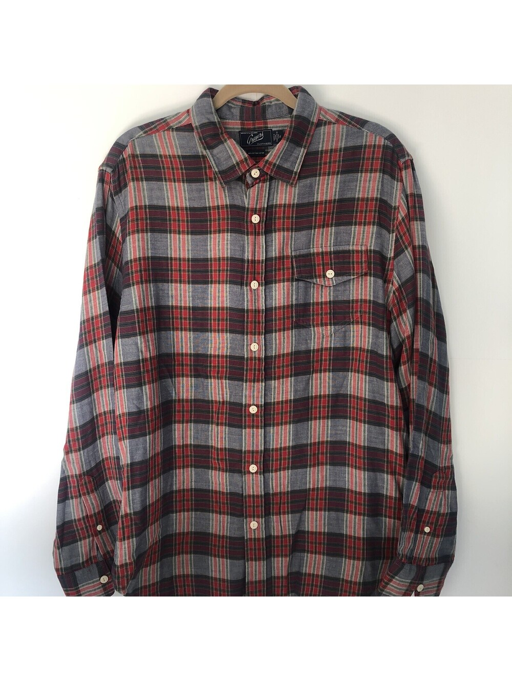 Grayers Clothiers Mens X-Large Blue Plaid Button Shirt Skate